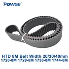 Ремень ГРМ POWGE HTD 8M, ширина 1720172817361744203040 мм, зубья 215, 216, 217, 218, HTD8M 1720-8 м, 1736-8 м, 1744-8 м