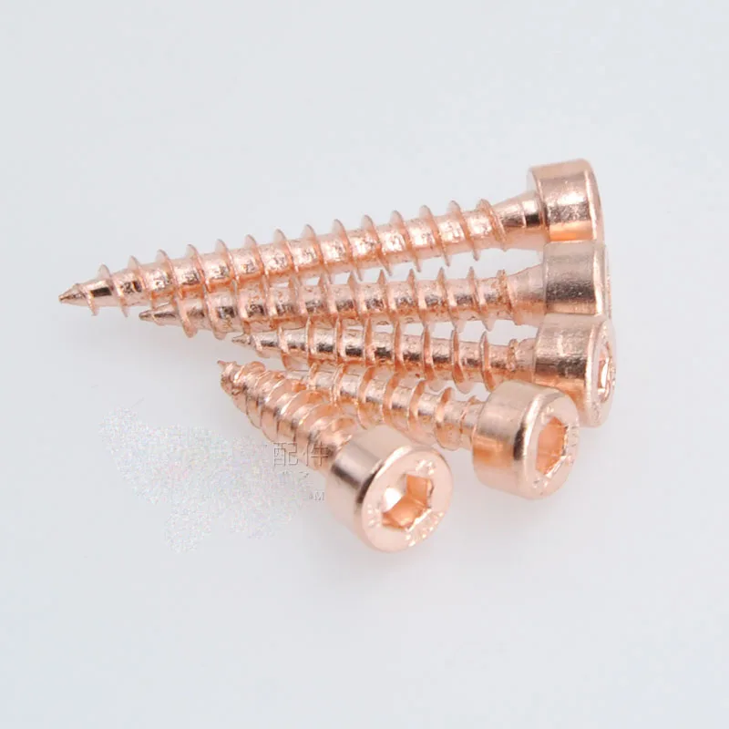 Hexágono Auto-rosqueamento Parafuso Conector Alto-falante Chifre Parafusos m4 Cobre Chapeado Parafusos Disponíveis em Quatro Tamanhos Alta Qualidade 100 Peças Lote