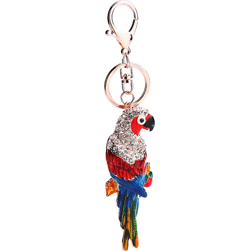 Новинка милый брелок для ключей в виде попугая кролика|jewelry key chains|car chaincrystal ring |