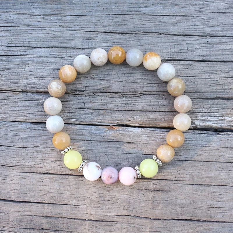 Бусины из натурального камня 8 мм коралл оливковый нефрит розовый опал чакра