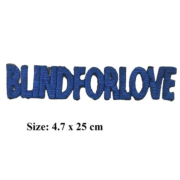 Blue BLINDFORLOVE Штора для любви Голливуд письмо блестки полоски вышитые патч Аппликация утюг на патчи для одежды стикер - Цвет: Blue BLINDFORLOVE