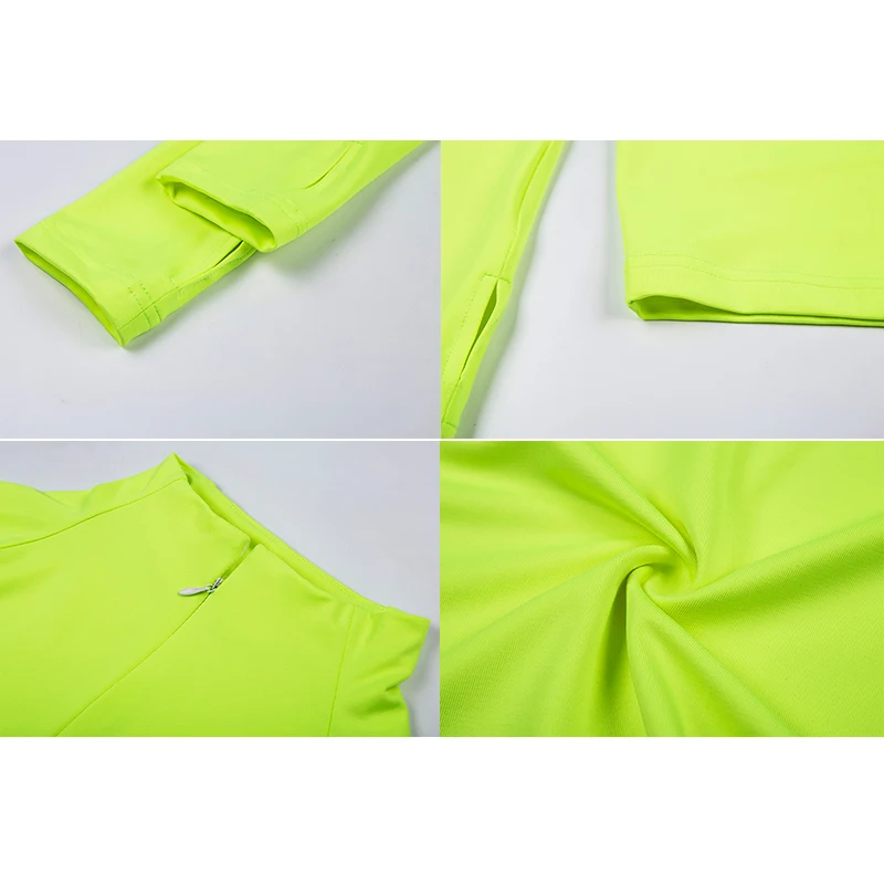 Daddy Chen сексуальное Спортивное платье с длинным рукавом зимние зеленые весенние