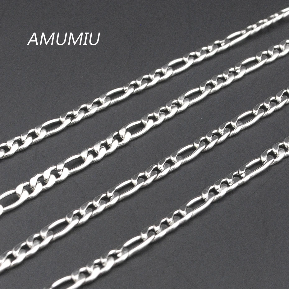 Ожерелье цепочка Figaro AMUMIU 3 мм * 40 70 см для мужчин и женщин подарок на Рождество