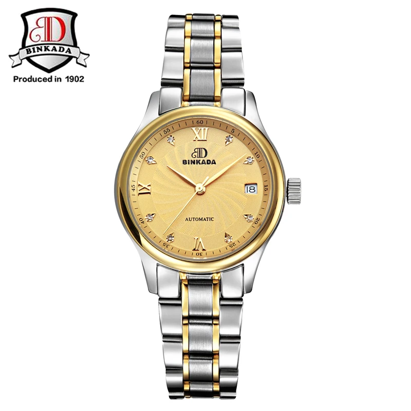 BINKADA 2019 женские Автоматические часы Роскошные бизнес сапфир алмаз механические