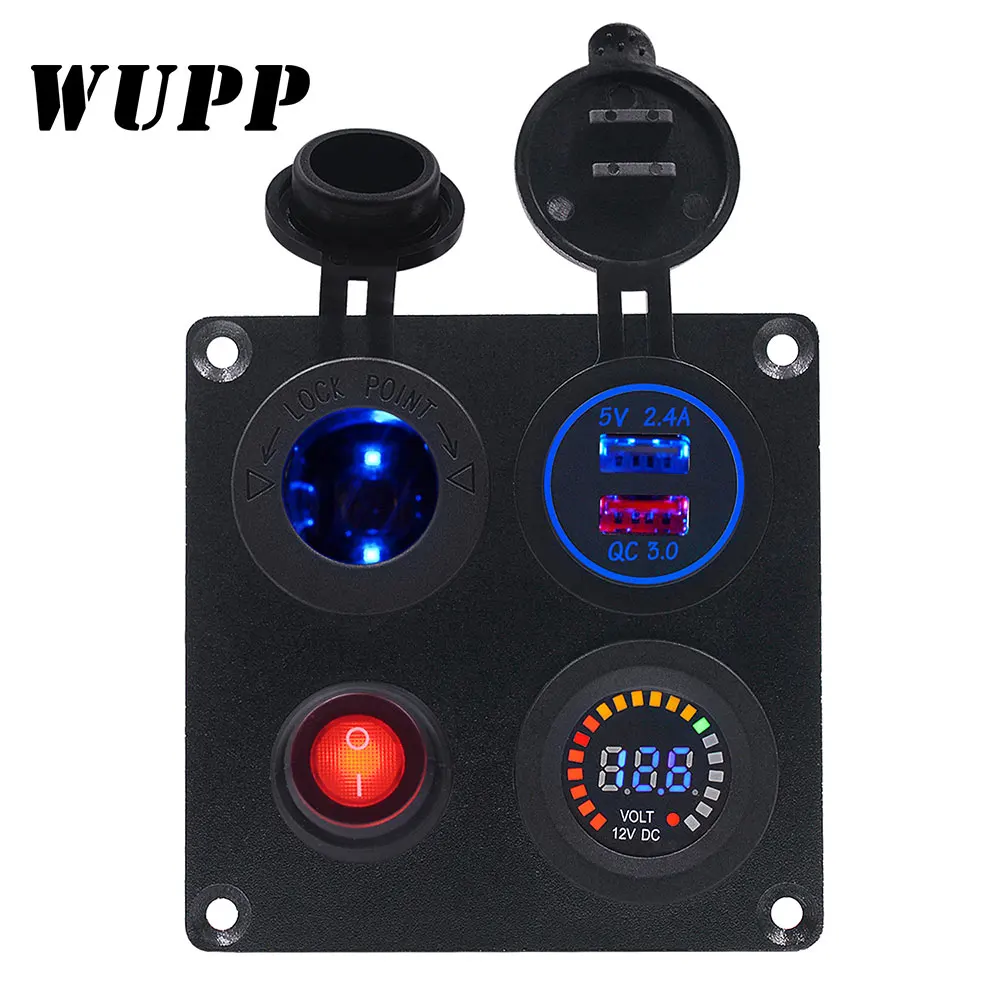 Зарядное устройство USB WUPP QC3.0 цветная стандартная розетка для прикуривателя с