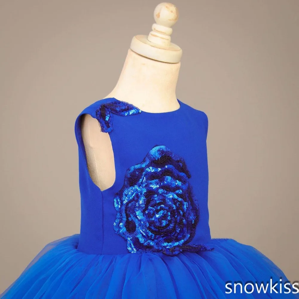 Черное пышное Тюлевое платье с цветочным узором для девочек на свадьбу блестящее