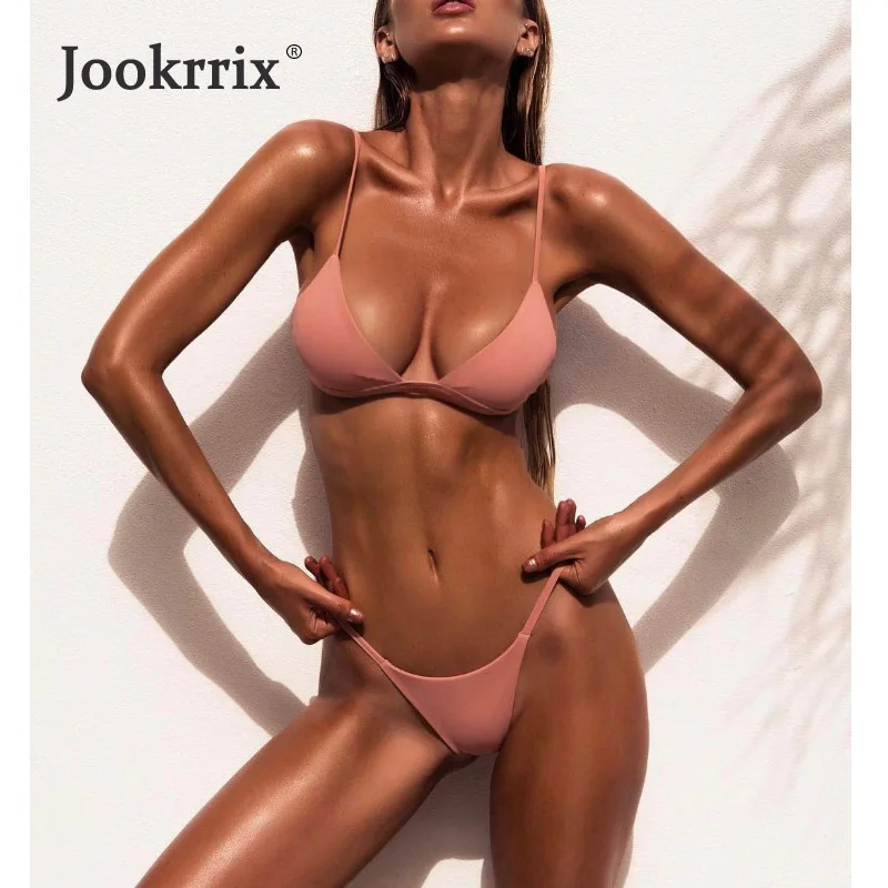 Jookrrix Новый сексуальный Твердые Топ микро бикини стринги Для женщин Купальник