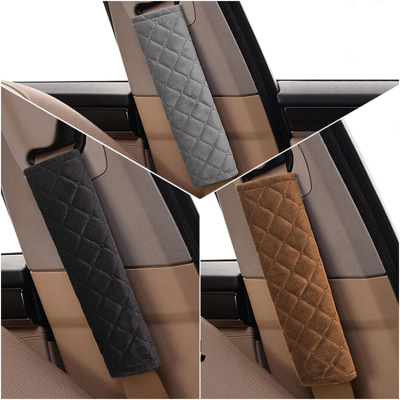 Car Seat Belt Shoulders Pads Covers Cushion Warm Short Plush Safety Shoulder Protection Auto Interior Accessories Four Season |