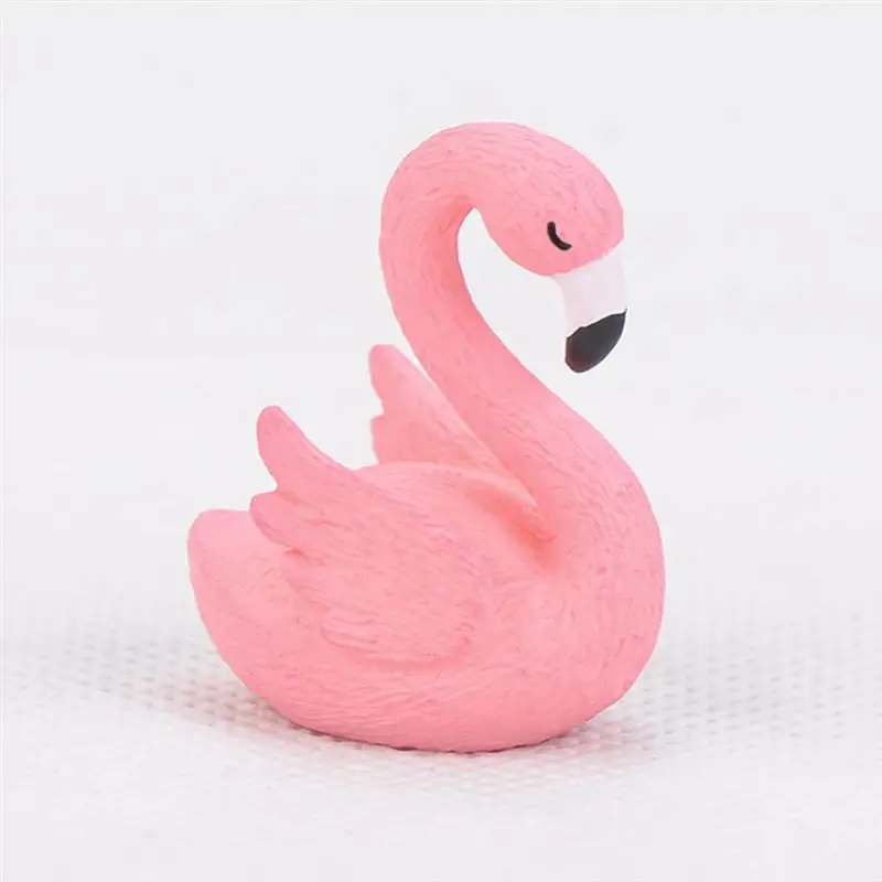 2pc Pink Plastic Decorative Flamingo Fairy Garden Decor Craft Dollhouse Accessory Home Decoration Crafts Figurines Miniatures