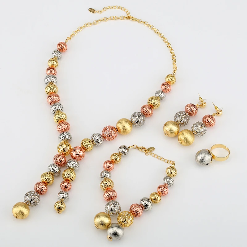 Gold White Rose Color ball Women Gift Ethiopian Jewelry Set Fashion African Beaded Eritrea/Nigerian/Arab/Habesha | Украшения и