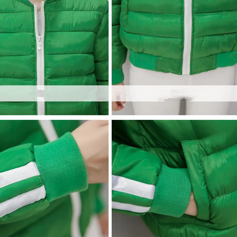 

Winter Jacket Women Parka Mujer Nice New Plus Size Striped Padded Cotton Short Coat Female Autu Mn Overcoat LU245