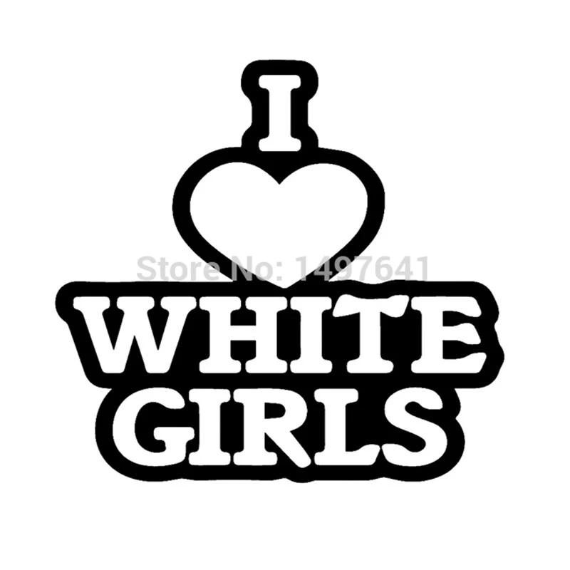 HotMeiNi I Love White забавная JDM наклейка для автомобиля грузовика бампер лобовое стекло