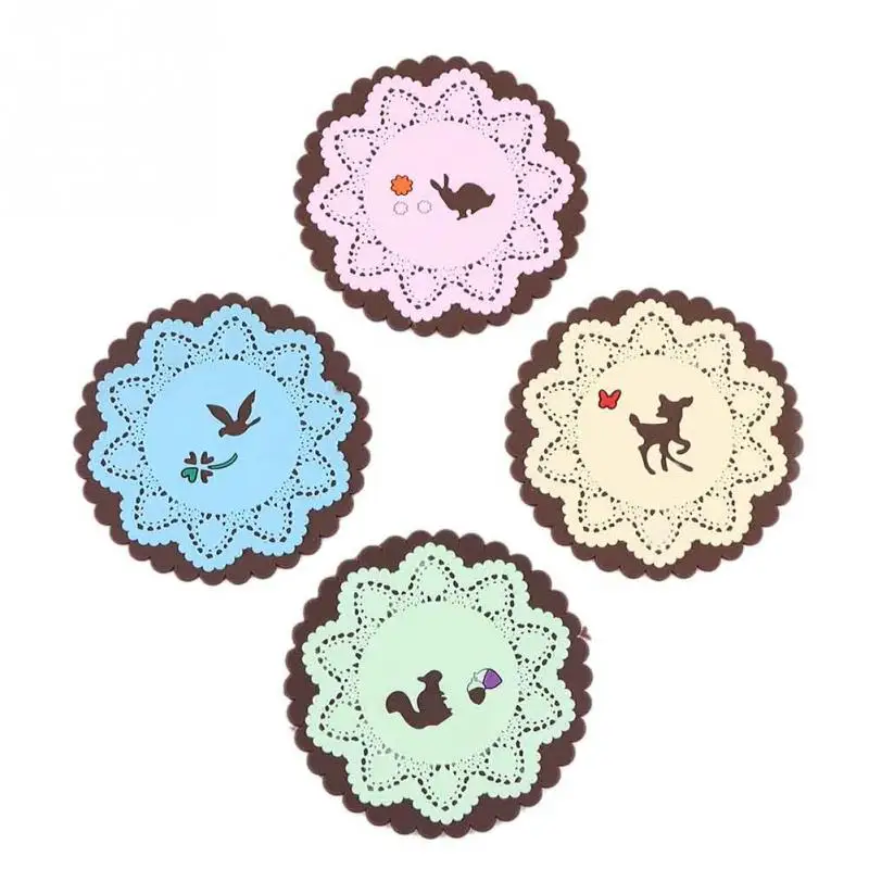 Новый милый мультфильм силикагель теплоизоляция кофе чашка коврик силиконовые