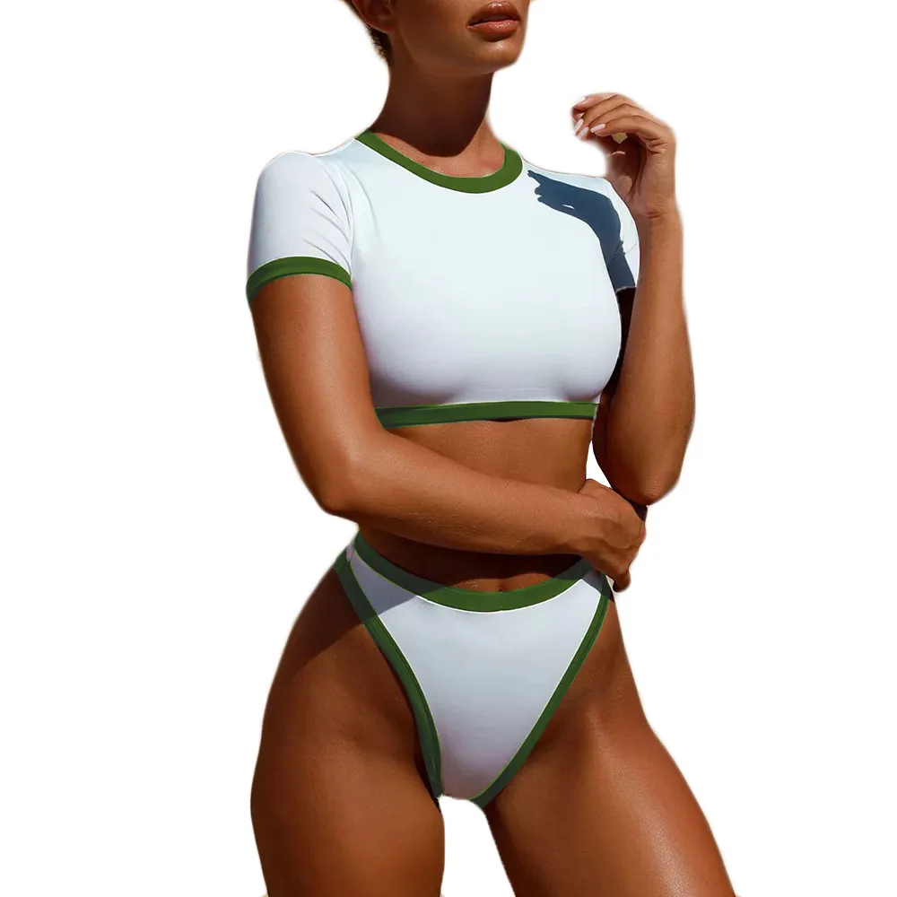 SAGACE Однотонная футболка два предмета спортивный бикини низкая талия пляжная