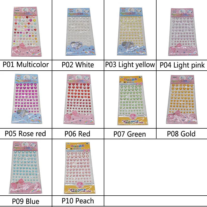 72 шт. жемчуг в форме сердца диамон стикер Самоклеющиеся Стразы Кристалл