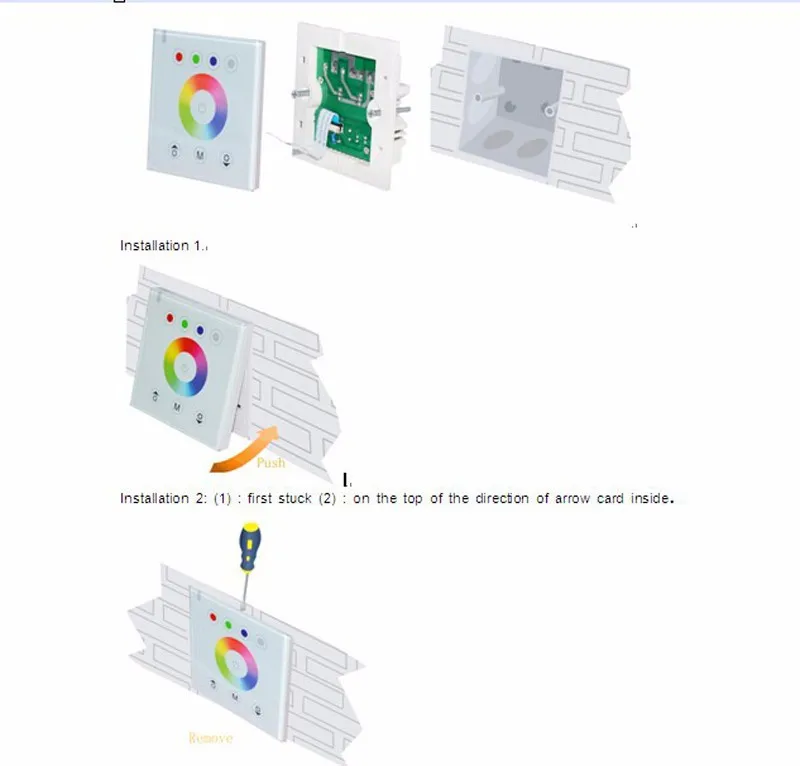 RGB контроллеры 2,4G беспроводной черный цветной переключатель Сенсорный настенный контроллер Светодиодный диммер для DC12V светодиодный неоновый гибкий светильник