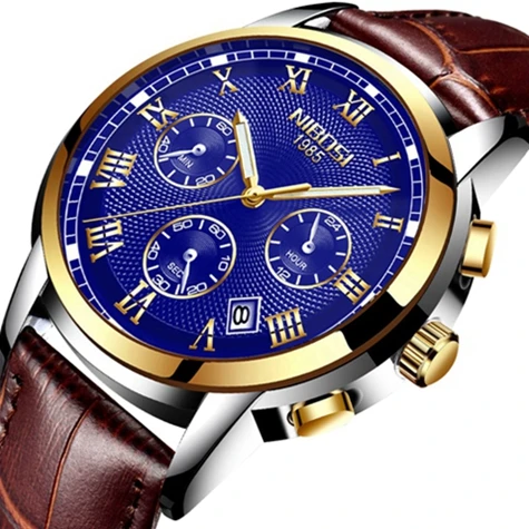 NIBOSI Montre Homme Топ люксовый бренд известный мужские часы бизнес часы золотые часы кварцевые часы военные Relogio Masculino Saat - Цвет: N