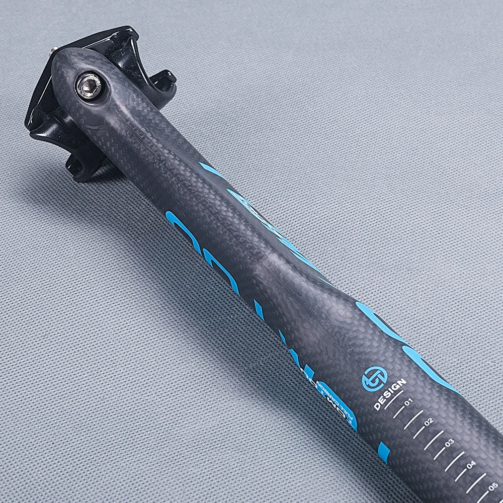TOMTOU 3K Carbon Bike Breaking Wind Seatpost Road MTB Bicycle Seat Post Cycling Parts Matte Blue 27.2/30.8/31.6mm - T26M15 | Спорт и