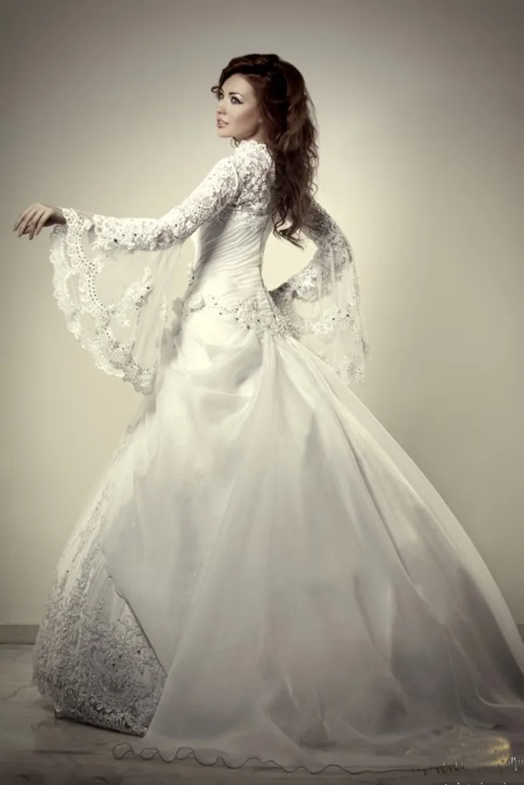 Muslim Wedding Dresses turkey Ball Gown High Neck vestido de noiva Arabic Robe Mariage 2017 | Свадьбы и торжества