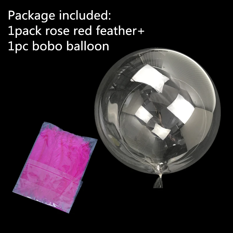 rosered feather ball 10/18/20/24/36 дюймов ПВХ Bobo воздушный шар с гелием и головной повязкой с пером наполнители для Свадебные украшения День рождения Декор воздуха мячики для детей, игрушки - Цвет: rosered feather ball