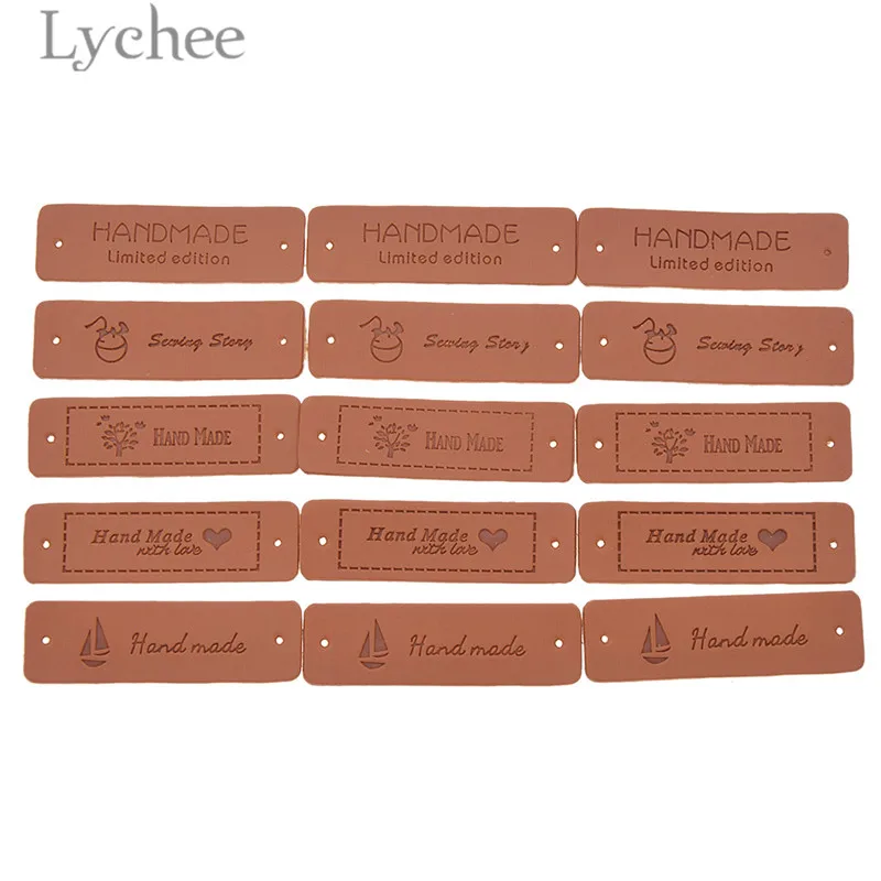20 шт. ярлыки из искусственной кожи ручной работы с тиснением DIY Швейные
