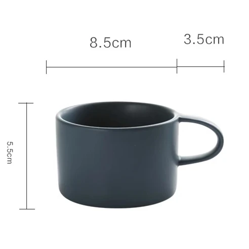 Dark Blue Новинка, керамическая чашка для молока, кофейная кружка, креативная чайная чашка, домашняя, офисная, посуда для напитков, макарун, цветные кружки - Цвет: Dark Blue