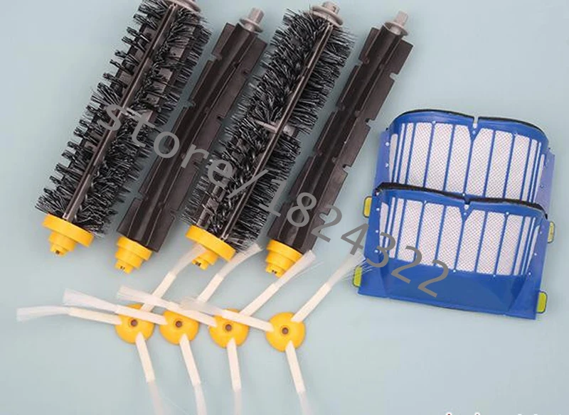 

2 Blue AeroVac Filter + 2 set main Brush kit +4 side brush for iRobot Roomba 600 Series 620 630 650 660 accessory Replacment