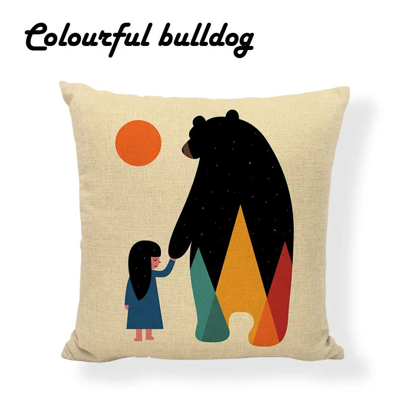 Стильная наволочка с радужными цветами Kilim геометрические горы девочка мальчик