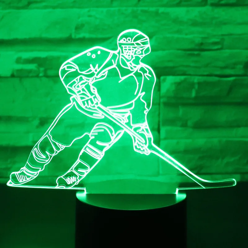 Светодиодный ночсветильник 3D для игры в хоккей с шайбой светильник лампа