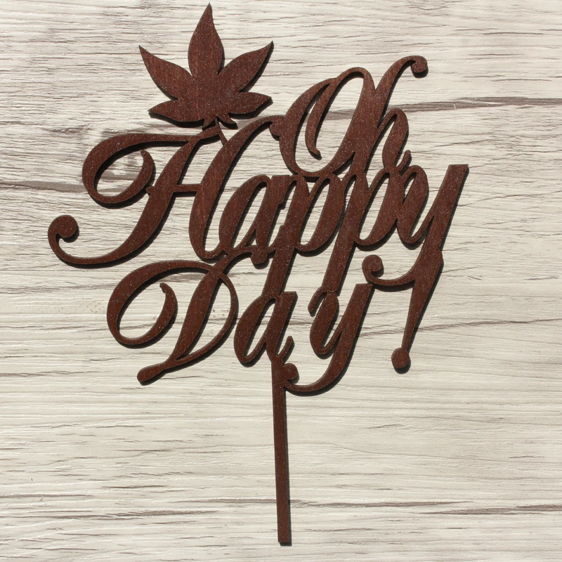 Персонализированное свадебное украшение Oh Happy Day деревянный Топпер для торта