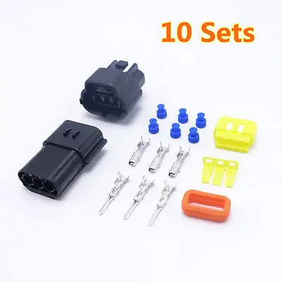 

10 Sets Three Pins Way Connector AMP 1.8 New Auto Connector Plugs Waterproof New