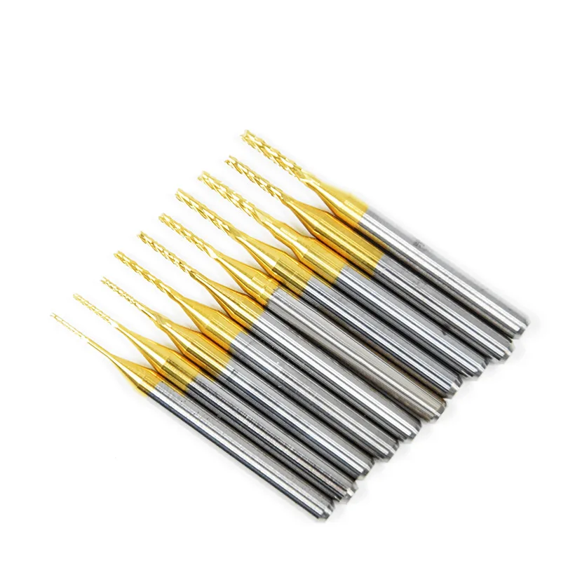 

10pcs/Set PCB Cutters TiN Coated Cutters Coated Corn Cutters Titanium Plated Cutters 0.8-3.0mm for PCB SMT CNC