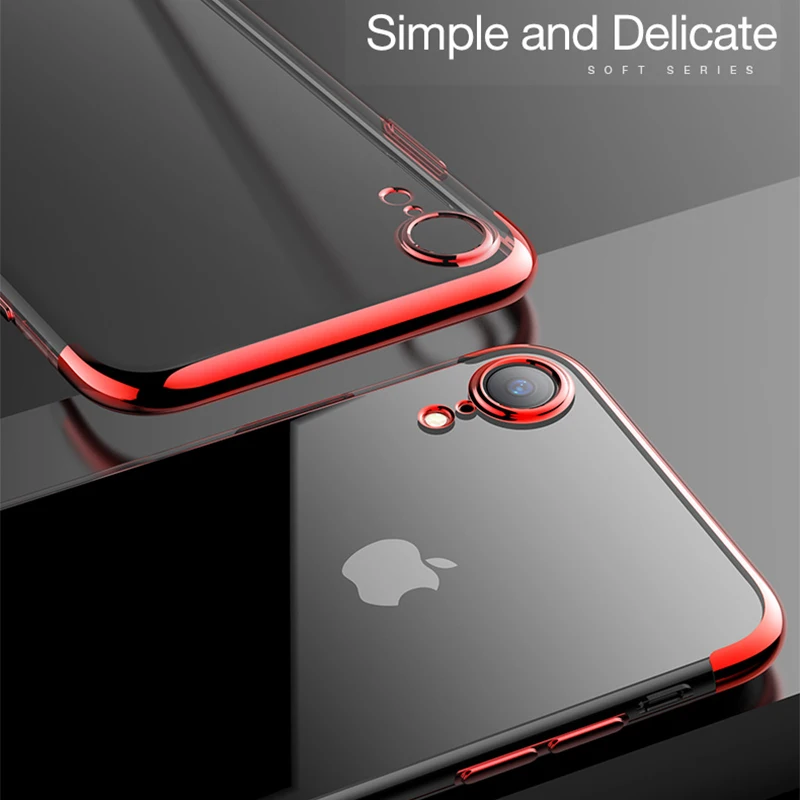 Мягкий чехол из ТПУ для iPhone X 11 pro 2019 6s 6 8 7 Plus XR XS Max защитный с гальваническим