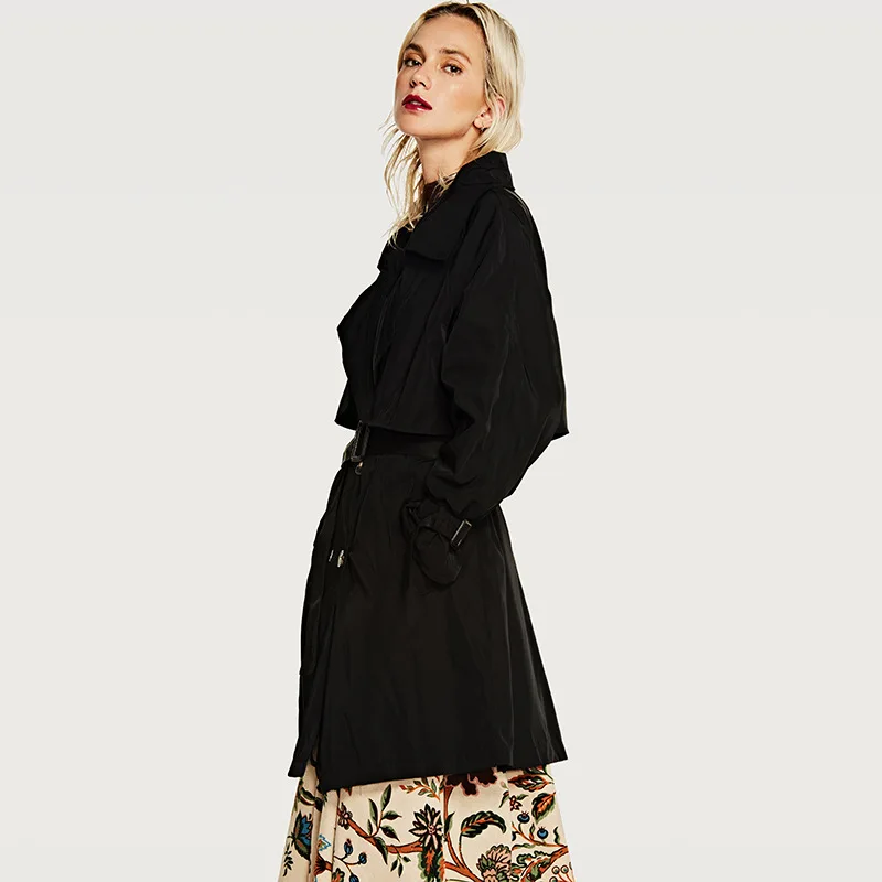 2018 Модный плащ ветровка Винтаж куртки наивысшего качества Для женщин Сплошной