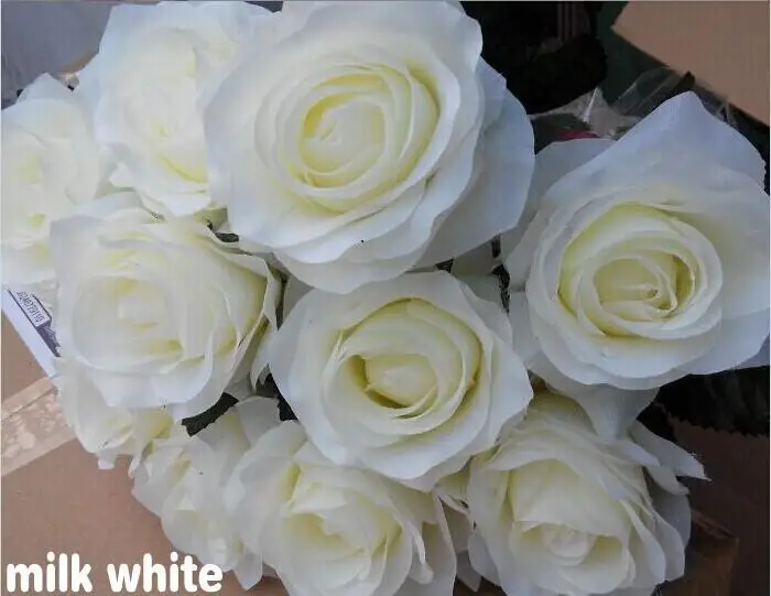 Элегантный белый искусственный Шелковый цветок розы свадебный букет для