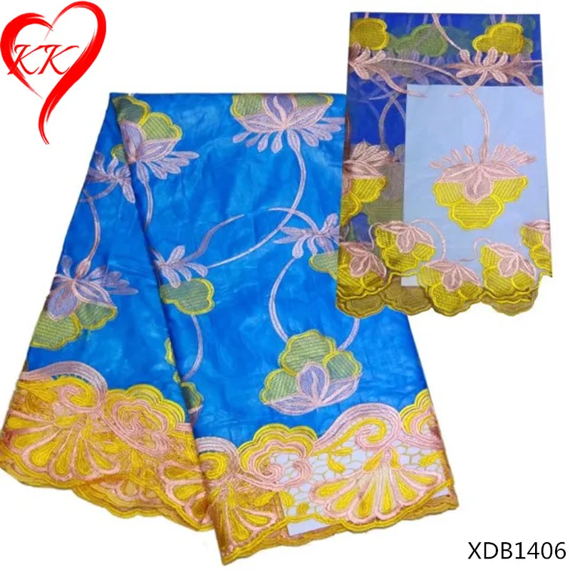 XDB14 KK Африканский Базен riche ткани и кружева тюль с вышивкой гипюр кружевной