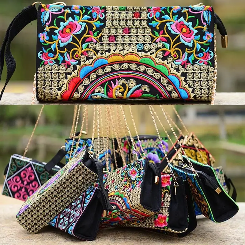 Модная женская сумка через плечо с вышивкой в национальном стиле дамская Дамский