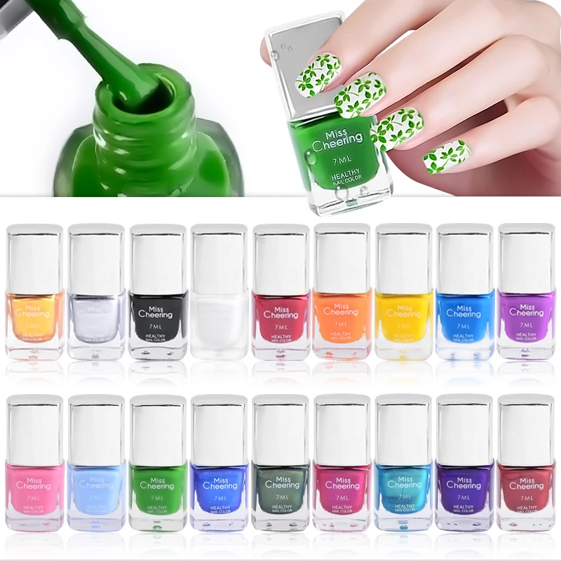 1Bottle 7ml 18 Colors Nail Art Stamping Polish Nails Plates Printing Varnish Stamp Image Transfer Polishes Manicure Accessories