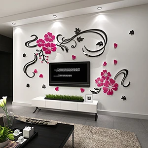 As shown 3D акриловый Кристальный стерео стикер стены гостиной ТВ фон - Цвет: As shown