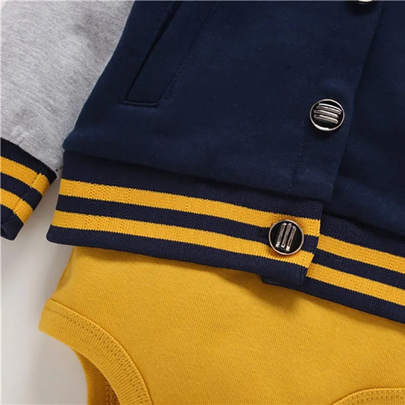 2019 весенне-осенний Новый Модный комплект одежды из 3 предметов для маленьких