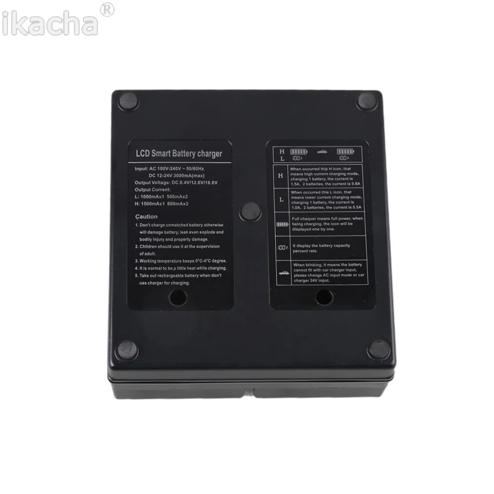 Двойное зарядное устройство с ЖК дисплеем для двух слотов переменного тока Canon EOS