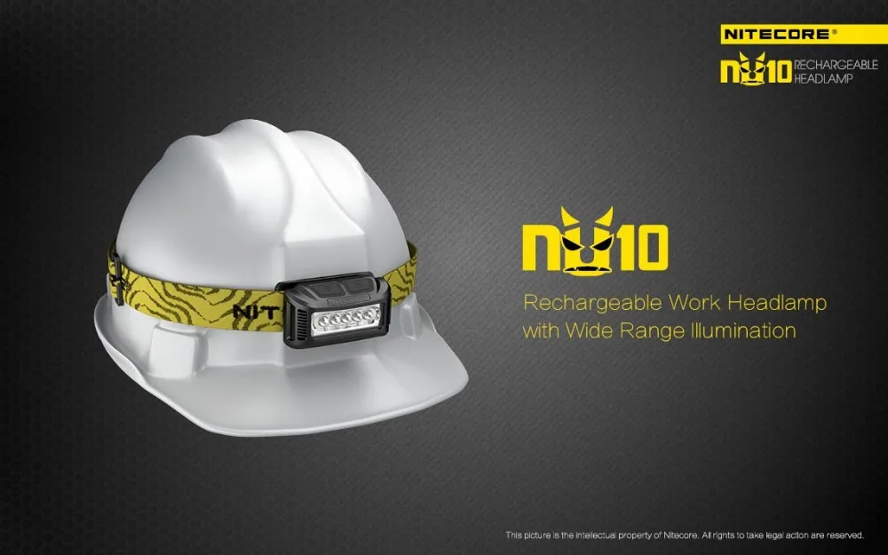 NITECORE NU10 легкий встроенный аккумулятор налобный фонарь 160 люмен 35 м 900 мАч