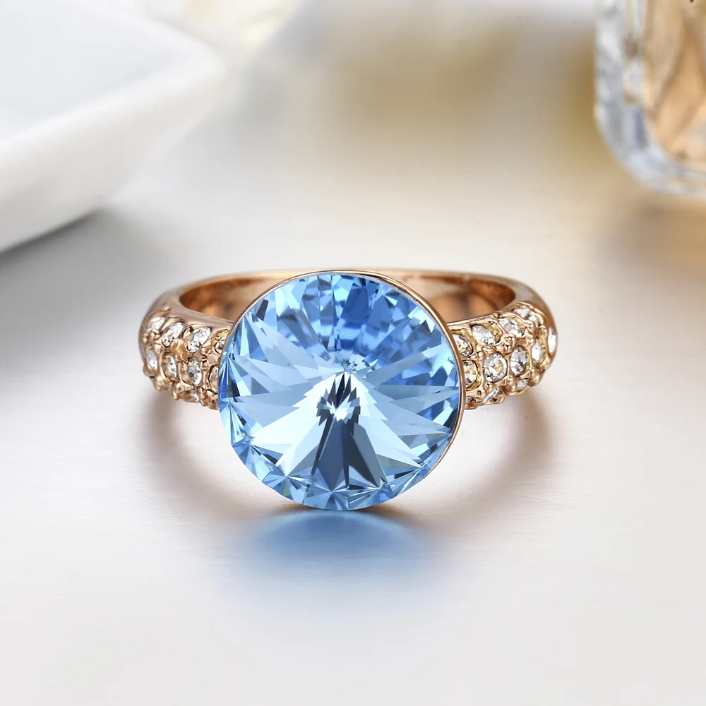 Pinannie Кристалл Кольца для женщин Свадебные украшения Анель Шампанское Золото