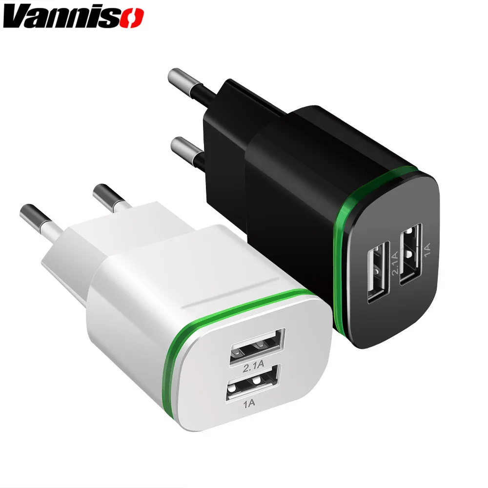 Vanniso 5V 2.1A двойное USB зарядное устройство для iPhone XS Samsung s8 мобильный телефон