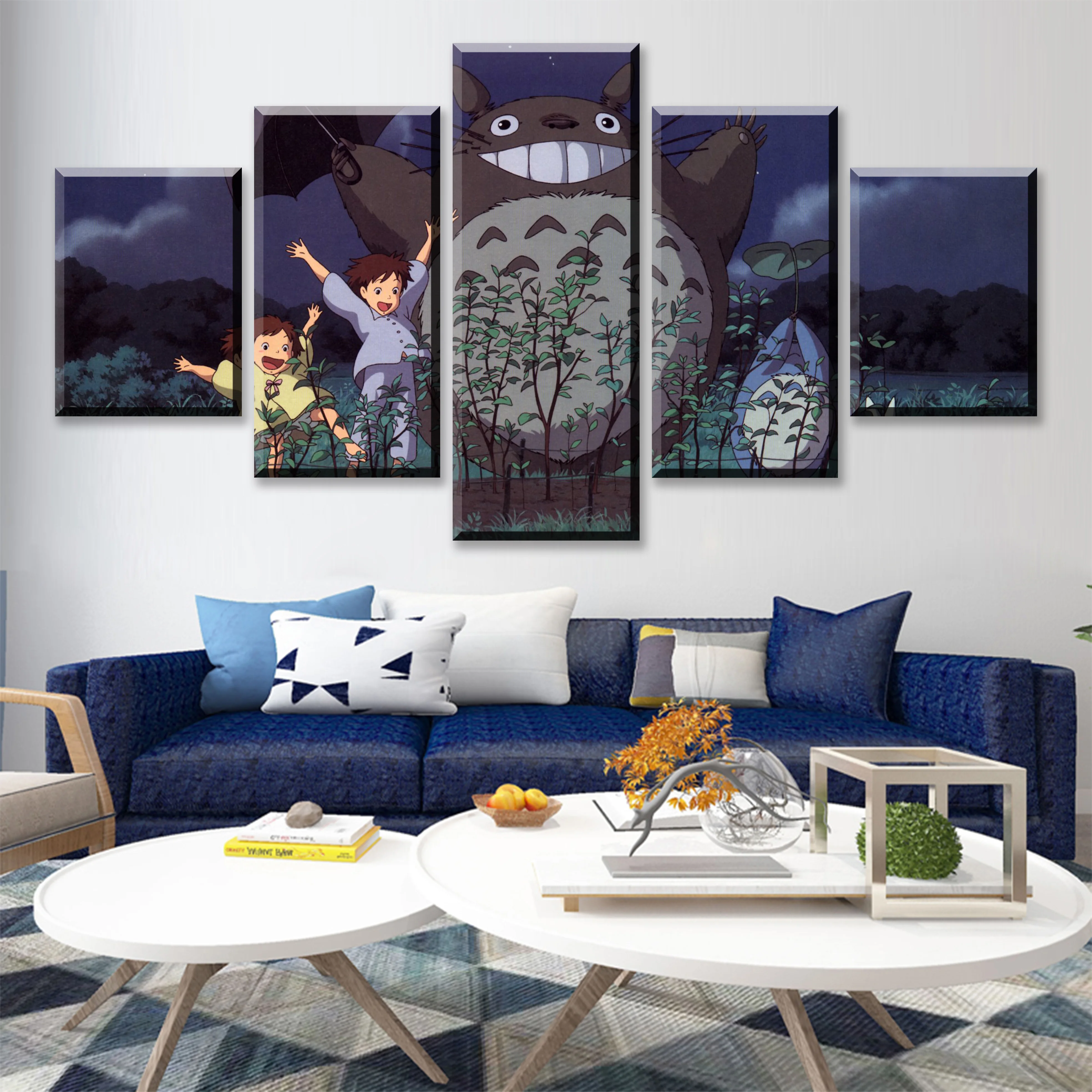 

HD Print Movie 5 Piece My Neighbor Totoro Canvas Poster Paintings Modern Pictures Wall Art For Home Decor Framework Decoration