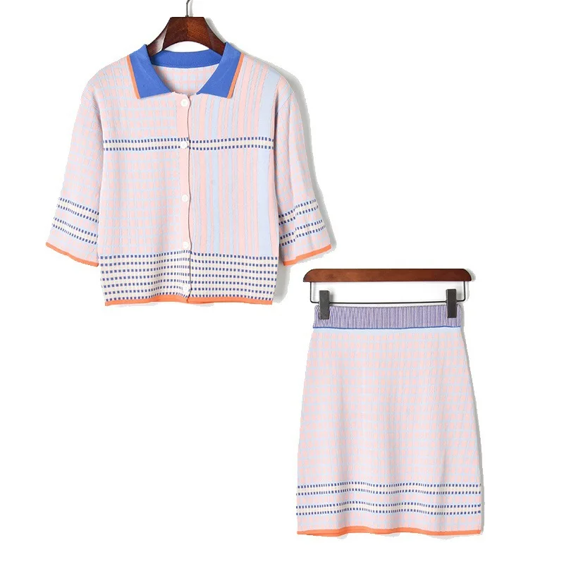 2019 модный британский стиль лето новый семь точечные рукава хит цвет решетки