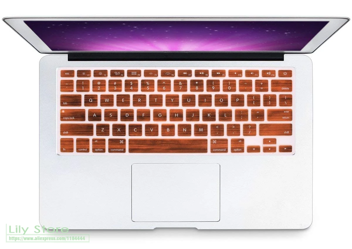 Твердая Текстура дерева Клавиатура Обложка силиконовая кожа для MacBook Air 13 3 Pro 15 с