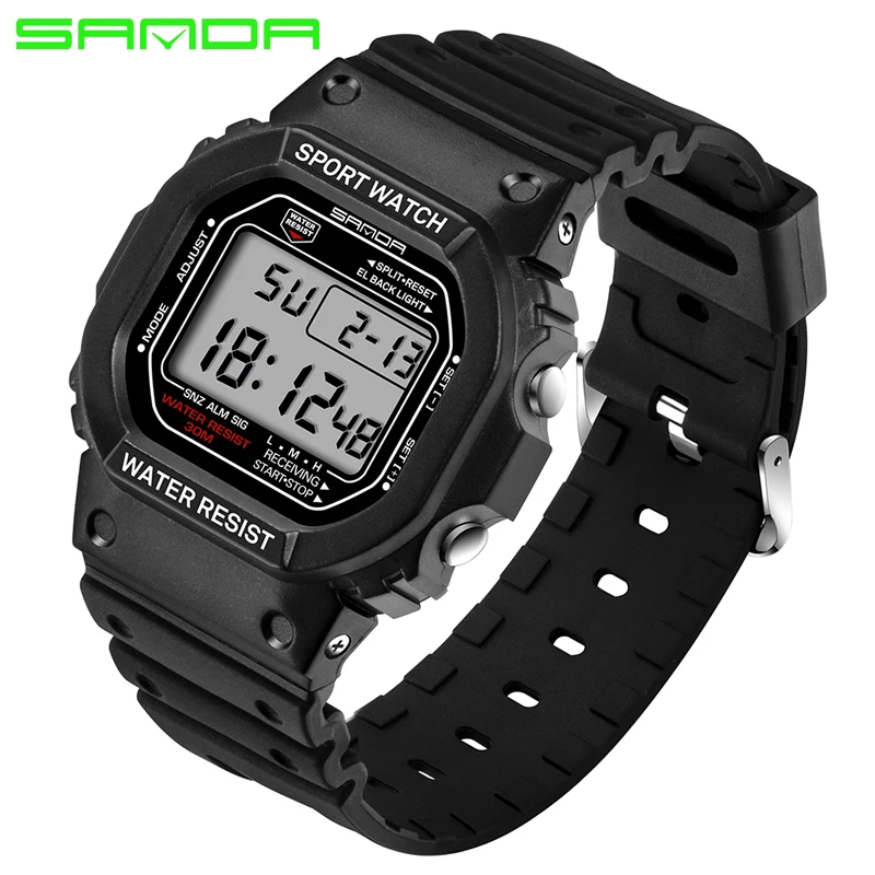 SANDA Роскошные брендовые цифровые наручные часы для мужчин и женщин G стильные