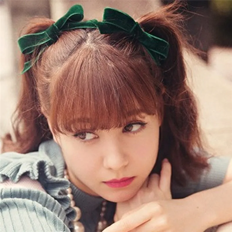 Бархатная заколка для волос PINKSEE винно красный черный темно зеленый розовый