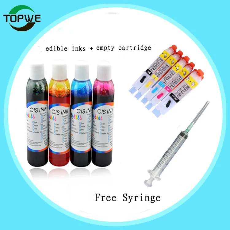 4 color Edible inks +5 empty refill edible Ink cartridge PGI325 CLI326 For MG8130/MG6130/MG5230/MG5130+Free syringe | Компьютеры и